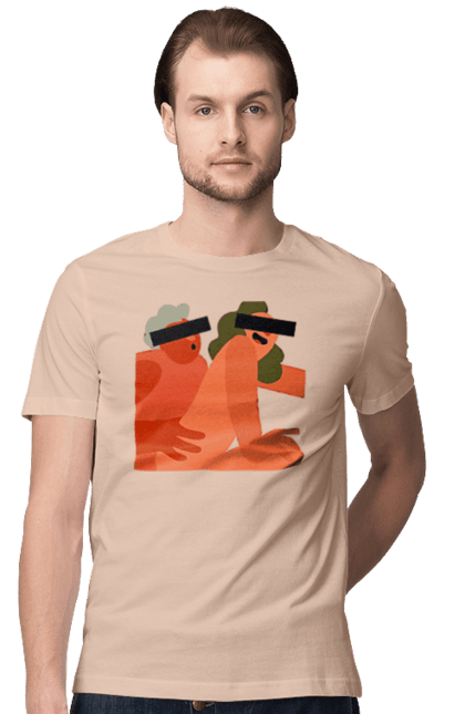 Футболка мужская с принтом Любовь и скрытая камера. Prikol, smex, дружба, жвачка, любов, мир, нас не узнают, секс, скрытая камера, юмор. 2070702