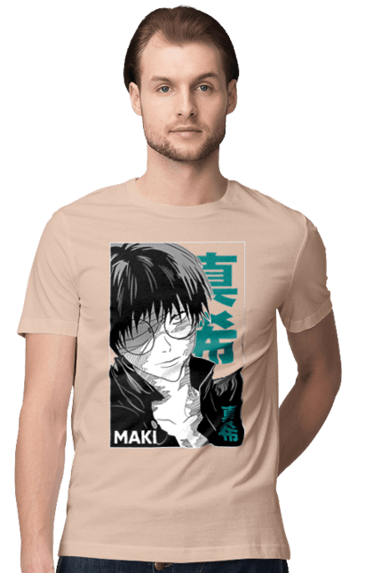 Футболка мужская с принтом Магическая битва Маки. Anime, jujutsu kaisen, maki, maki zenin, manga, аниме, магическая битва, маки, маки зенин, манга. 2070702