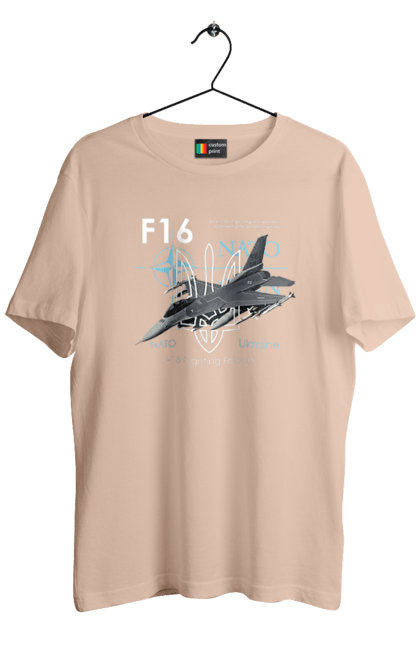 Футболка чоловіча з принтом "F16". F16, nasams, zuzana, гаубиця, два герби, залужний, сюзанна. 2070702