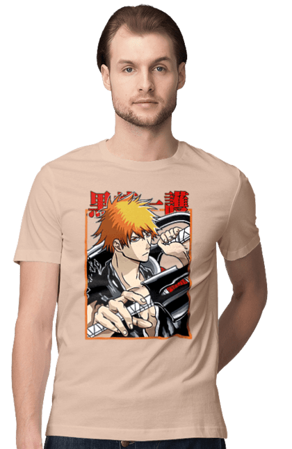 Men's t-shirt with prints Bleach Ichigo Kurosaki. Anime, bleach, ichigo, ichigo kurosaki, manga. 2070702