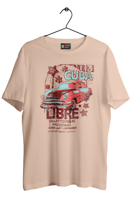 Men`s t-shirt with prints Cuba, Machine. Cuba, retro. 2070702