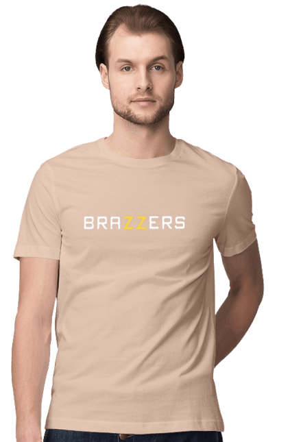 Футболка чоловіча з принтом "Brazzers". Brazzers, hub, porn, porn hub, pornhub, бразерс, браззерс, зсу, порно хаб, порнохаб. 2070702