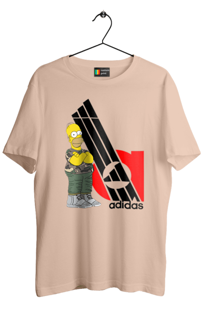 Футболка чоловіча з принтом "Adidas Гомер". Adidas, homer, simpson, адідас, гомер, мультсеріал, серіал, симпсони, сімпсон. 2070702