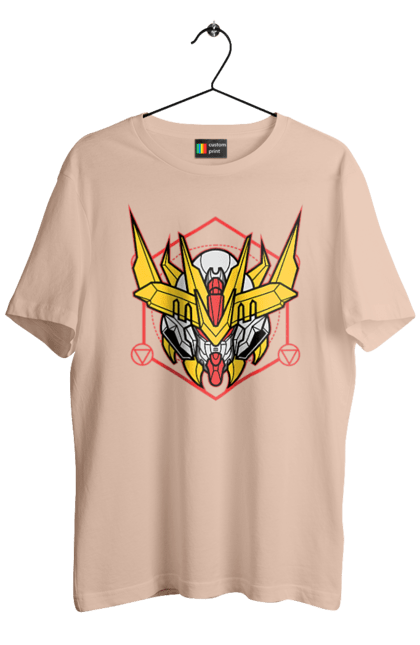 Men's t-shirt with prints Gundam Barbatos Lupus Rex. Anime, asw g 08, barbatos lupus rex, game, gundam, manga, robot, video game, war. 2070702