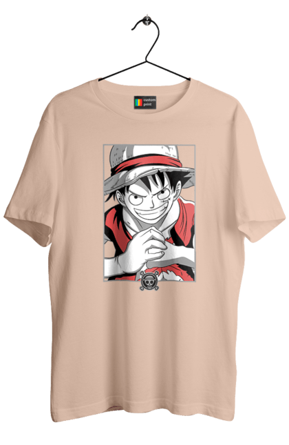 Men's t-shirt with prints One Piece Luffy. Anime, luffy, manga, monkey de luffy, one piece, pirates. 2070702