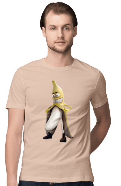 Футболка чоловіча з принтом "Банан". Банан, секс, смех, шутка, эксгибиционист. 2070702