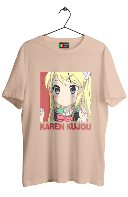 Men's t-shirt with prints Kiniro Mosaic Karen Kujo. Anime, gold mosaic, karen, karen kujo, kiniro mosaic, kinmoza, manga. 2070702