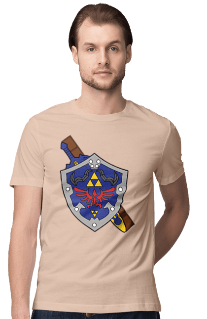 Футболка чоловіча з принтом "The Legend of Zelda". Legend of zelda, nintendo, zelda, аркада, бойовик, відеогра, гра, квест, пригоди, шіґеру міямото. 2070702