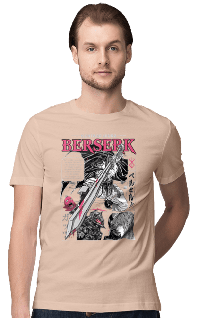 Футболка чоловіча з принтом "Берсерк". Anime, berserk, аниме, банда яструба, берсерк, гатс, гриффит, манга, міура кентаро. 2070702