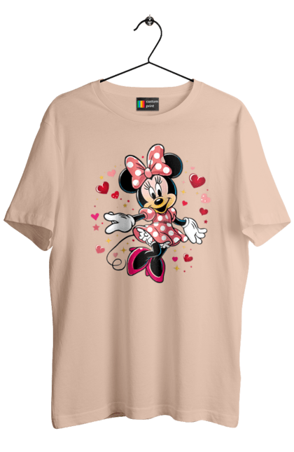 Футболка чоловіча з принтом "Мінні Маус". Mickey mouse, minnie mouse, дісней, для дівчат, міккі, міккі маус, мінні маус, мультфільм. 2070702