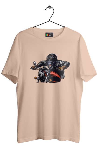 Men`s t-shirt with prints Gorilla On A Moped. Gorilla, moped, speed. 2070702