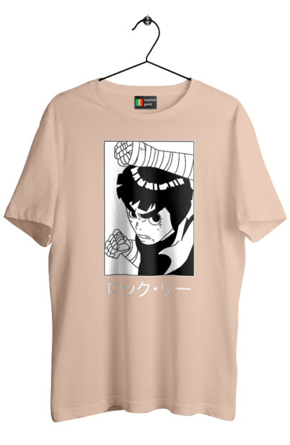 Men's t-shirt with prints Naruto Rock Lee. Anime, manga, naruto, rock lee, shinobi, team guy. 2070702