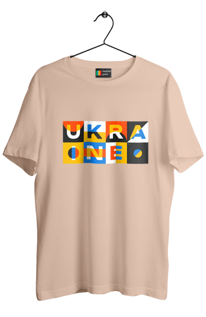 Футболка чоловіча з принтом "Україна". Напис україна, символ україни, текст україна, україна. 2070702