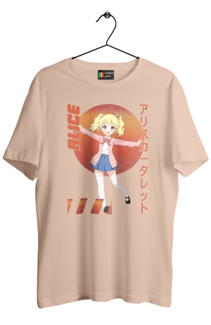 Men's t-shirt with prints Kiniro Mosaic Alice Cartelet. Alice, alice cartelet, anime, gold mosaic, kiniro mosaic, kinmoza, manga. 2070702