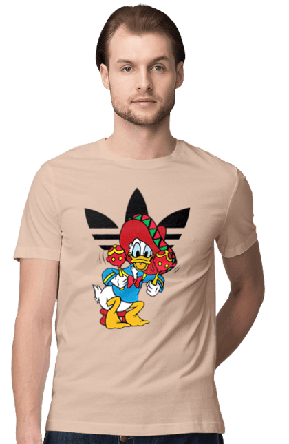 Men's t-shirt with prints Adidas Donald Duck. Adidas, animated series, cartoon, daisy duck, donald duck. 2070702