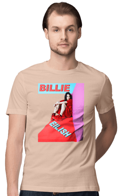 Футболка чоловіча з принтом "Біллі Айліш". Біллі айліш, логотип біллі айліш, принт біллі айліш, співачка біллі айліш. 2070702