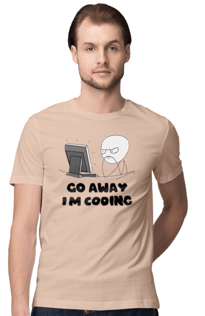 Футболка чоловіча з принтом "Іди Я кодую". Айті, айтішник, для айтішника, для програміста, йди я кодую, майстер коду, подарунок айтішнику, подарунок програмісту, програміст, розробник. 2070702