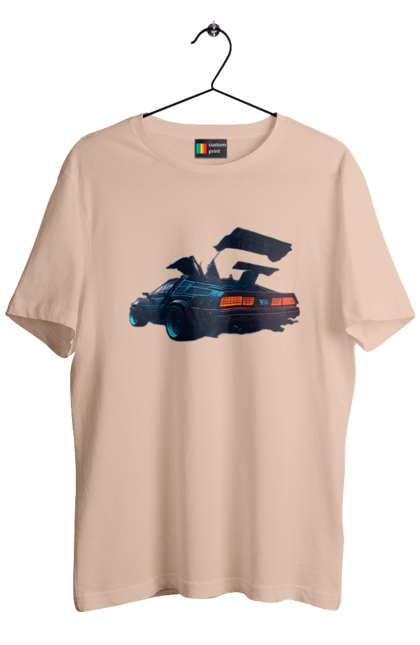 Men`s t-shirt with prints DeLorean from back to the future. Car, delorean, from film. 2070702