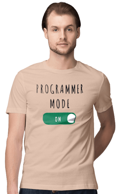 Футболка чоловіча з принтом "Режим програміста". Айті, айтішник, для айтішника, для програміста, подарунок айтішнику, подарунок програмісту, програміст, режим програміста, розробник. 2070702