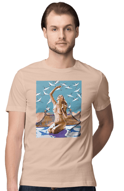 Футболка чоловіча з принтом "Краса тіла". Вигини жіночого тіла, грація тіла, груди, жіноче тіло, жіночі груди, краса тіла. 2070702