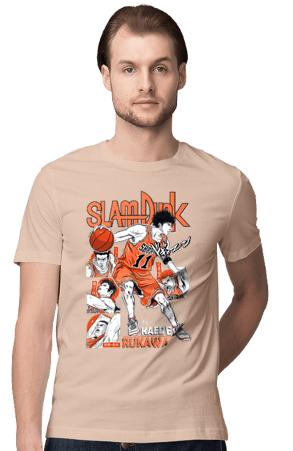 Men's t-shirt with prints Slam Dunk Kaede Rukawa. Anime, basketball, comedy, kaede rukawa, manga, school, shonen, slam dunk, sports anime. 2070702