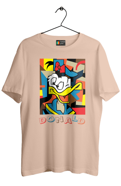 Футболка мужская с принтом Дональд Дак. Donald duck, абстракция, дональд дак, мультсериал, мультфильм, рисунок. 2070702