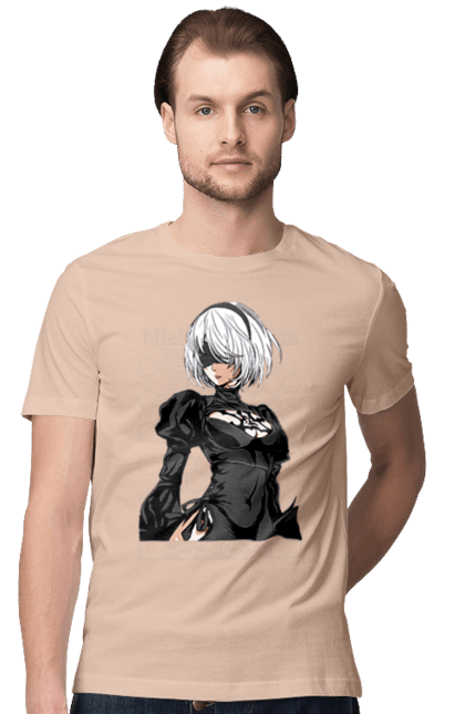 Men's t-shirt with prints Nier: Automata 2B. Character, executioner, game, nier: automata, platinum games, video game, yorha. 2070702