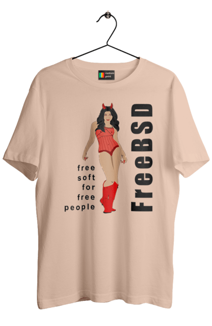 Футболка чоловіча з принтом "Freebsd Для Вільних". Bsd, freebsd, unix, адміністратор, айті, айтішник, безкоштовна, безкоштовно, бестія, вільна, демон, демонесса, дівчина, для дорослих, доступність, еротика, еротична, жінка, незалежність, операційна система, ос, програміст, програмне забезпечення, свобода, сисадмін, система, системний адміністратор, софт, текст, червоний, чорний. 2070702