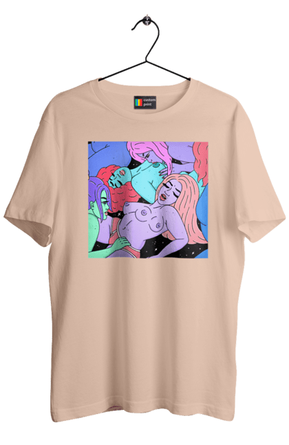 Men`s t-shirt with prints Alien Girls. Aliens, girls, multicolored, space. 2070702