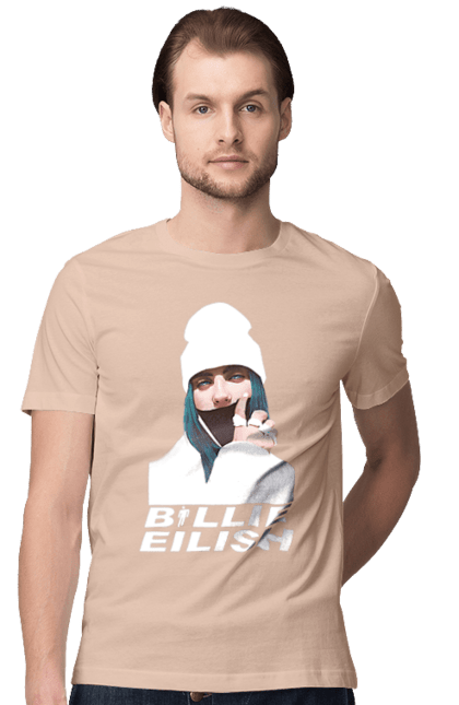 Футболка чоловіча з принтом "Біллі Айліш". Біллі айліш, логотип біллі айліш, принт біллі айліш, співачка біллі айліш. 2070702
