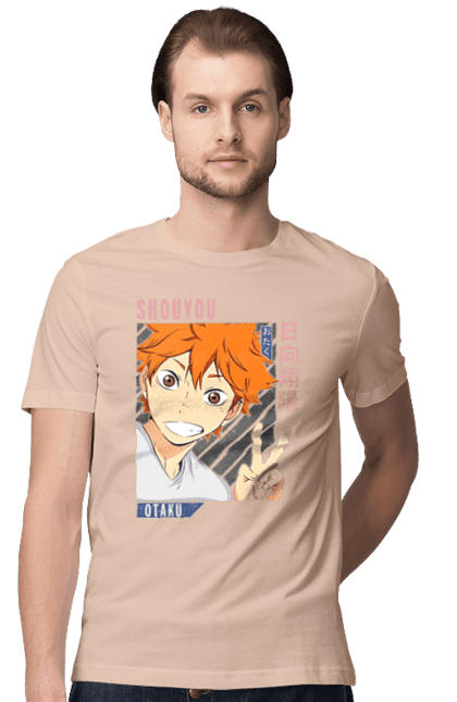 Футболка чоловіча з принтом "Волейбол!! Хіната". Anime, haikyu, hinata, manga, shoyo hinata, аніме, волейбол, манга, хіната, шьо хіната. 2070702