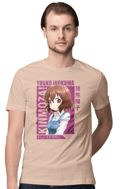 Men's t-shirt with prints Kiniro Mosaic Yoko Inokuma. Anime, gold mosaic, kiniro mosaic, kinmoza, manga, yoko, yoko inokuma. 2070702