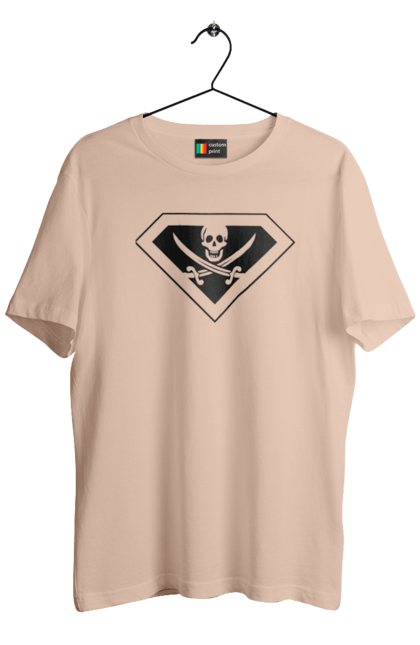 Футболка чоловіча з принтом "Суперпірат". Бетмен, кіно, комікси, марвел, супергерої, супермен, фільми. 2070702