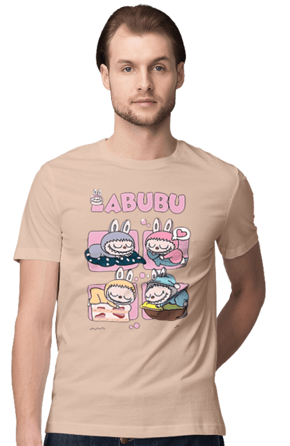Футболка чоловіча з принтом "Сон Labubu". Labubu, weird cute, іграшки, лабубу. 2070702