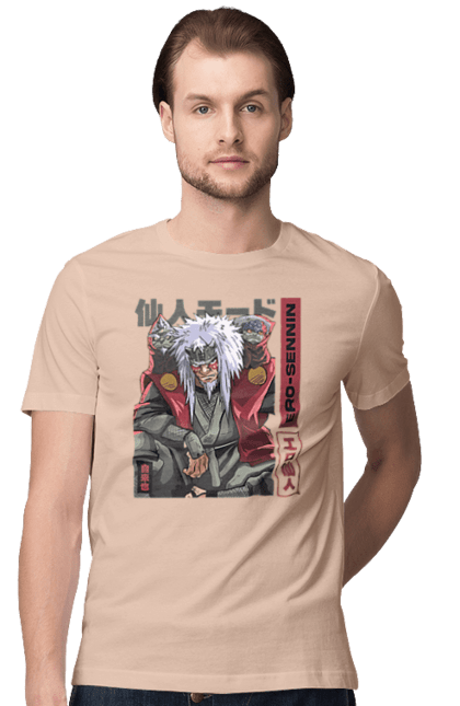 Men's t-shirt with prints Naruto Jiraiya. Anime, hokage, jiraiya, manga, naruto, shinobi, shonen. 2070702