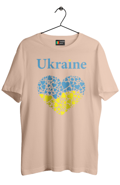 Футболка чоловіча з принтом "Ukraine Heart". Прапор, серце, україна. 2070702
