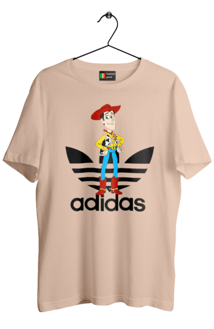 Футболка чоловіча з принтом "Adidas Вуді". Adidas, toy story, woody, адідас, вуді, історія іграшок, мультфільм. 2070702