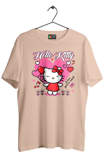 Футболка мужская с принтом Хелло Китти. Hello kitty, бренд, кот, котенок, персонаж, хелло китти. 2070702