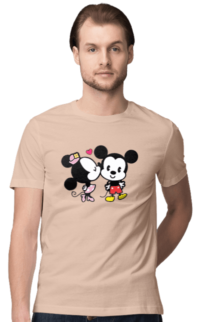 Футболка чоловіча з принтом "Міккі Маус та Мінні Маус". Mickey mouse, minnie mouse, дісней, міккі, міккі маус, мінні маус, мультфільм. 2070702