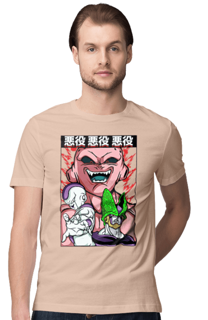 Men's t-shirt with prints Dragon Ball Majin Buu. Anime, antagonist, dragon ball, majin buu, manga, tv series. 2070702