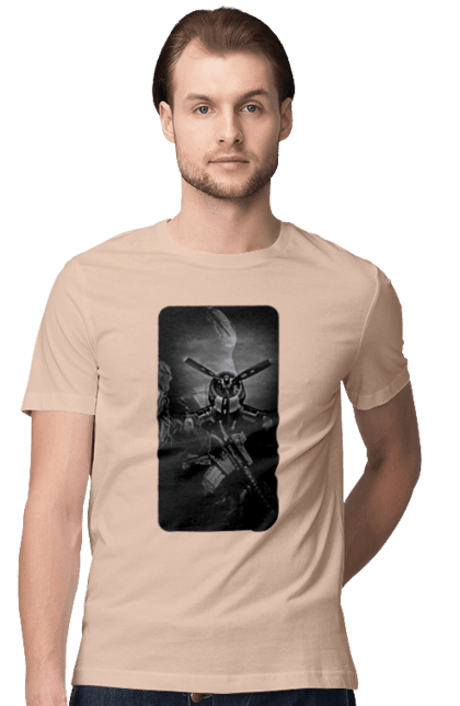 Футболка чоловіча з принтом "Слава зсу". Гвинтівка, зброя, літак, перемога, солдат, україна. 2070702