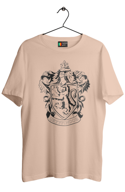 Men's t-shirt with prints Harry Potter Gryffindor. Faculty, franchise, gryffindor, gryffindor, harry potter, harry potter, hogwarts. 2070702