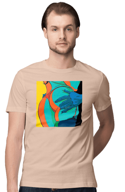 Футболка чоловіча з принтом "Жіноча Попа В Чоловічих Руках". Гола, жопа, ляпас. 2070702