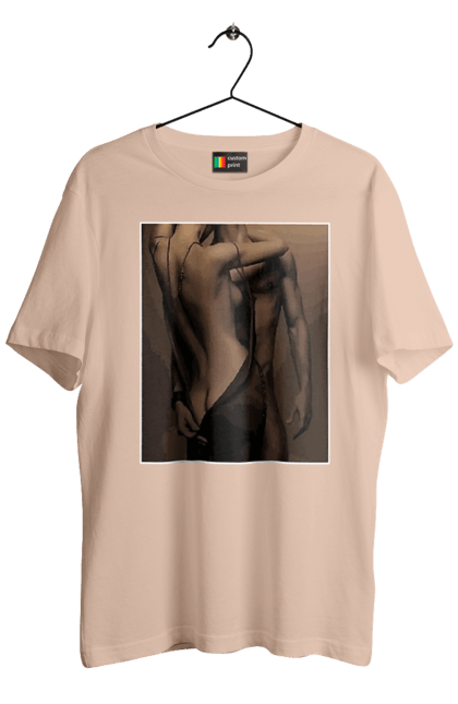 Футболка чоловіча з принтом "Інтрига". Взаємність, захоплення, інтрига, любов, неможливо встояти, секс, чоловік і жінка. 2070702