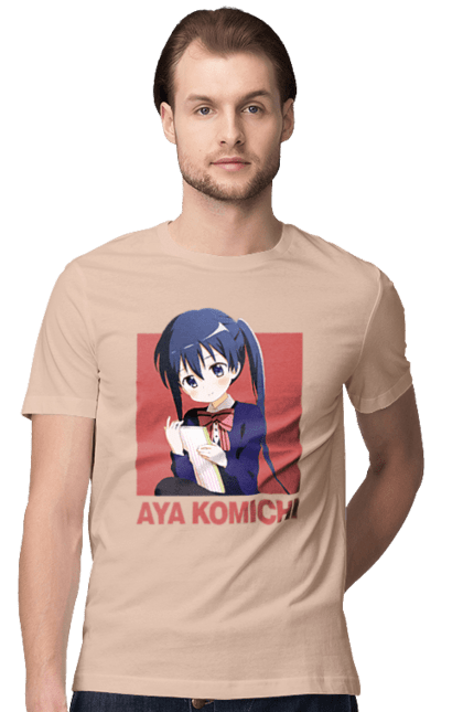 Men's t-shirt with prints Kiniro Mosaic Aya Komichi. Anime, aya komichi, gold mosaic, kiniro mosaic, kinmoza, manga. 2070702