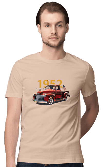 Футболка чоловіча з принтом "Chevrolet 3100". Chevrolet, chevrolet 3100, авто, авто, вантажівка, пікап, шевроле. 2070702