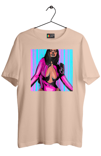 Футболка чоловіча з принтом "Дівчина З Глибоким Декольте". Гола, дівчина, сиськи. 2070702