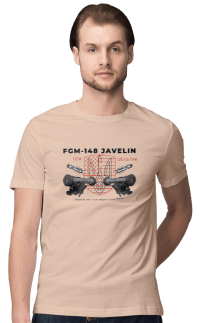 Men`s t-shirt with prints FGM 148 Javelin. Caesar, himars, javelin, nlaw, patriot, weapons, zaluzhny. 2070702