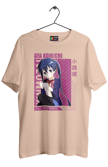 Men's t-shirt with prints Kiniro Mosaic Aya Komichi. Anime, aya komichi, gold mosaic, kiniro mosaic, kinmoza, manga. 2070702