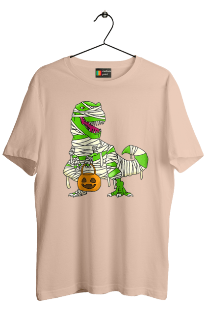 Футболка мужская с принтом Хэллоуин динозавр. 31 октября, dinosaur, halloween, гадость, динозавр, октябрь, праздник, сладость, тыква, хэллоуин. 2070702